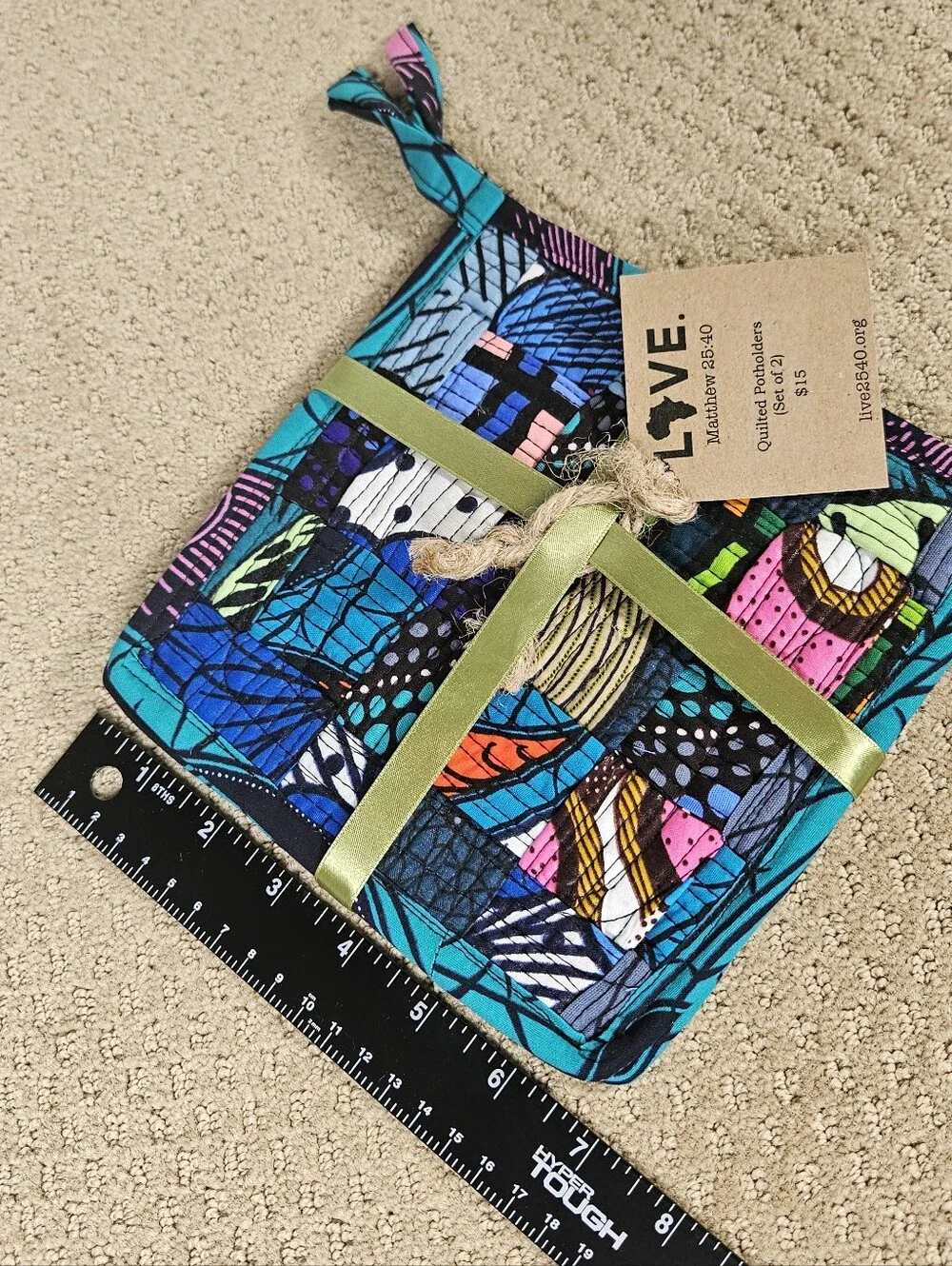 quilted napkins / set of 4 / handmade in Liberia West Africa
